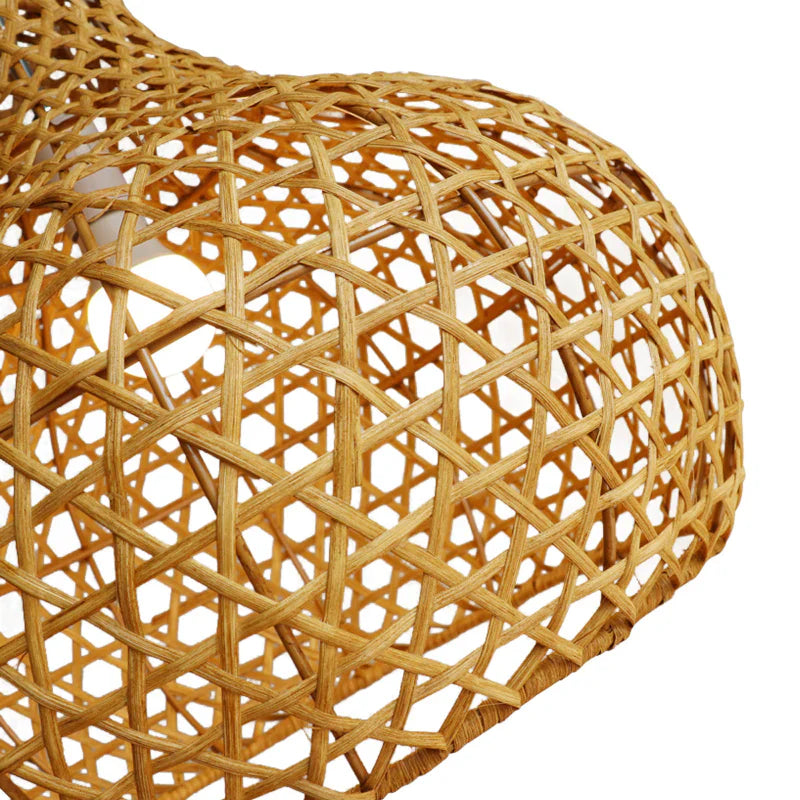 Suspension rotin forme oignon ajourée naturel | Buloa