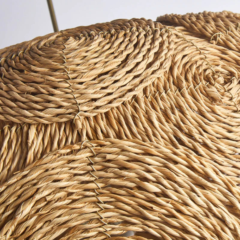 Suspension abaca tressé dôme aplati naturel | Weva