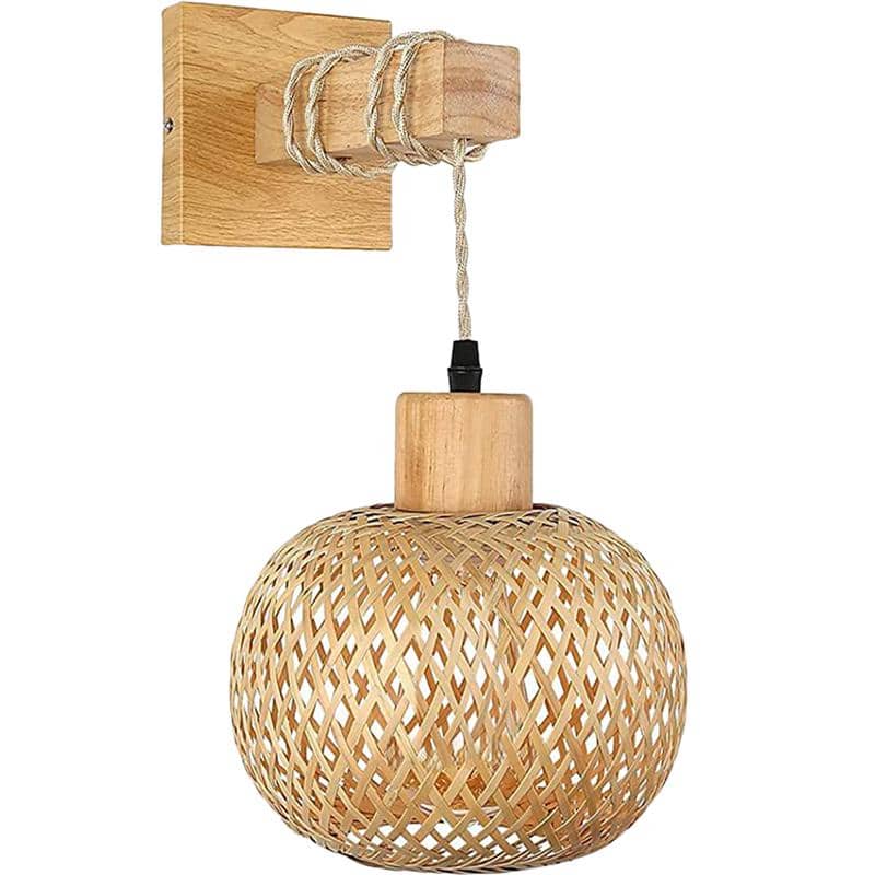 Applique Rotin de Style Rétro en Bois