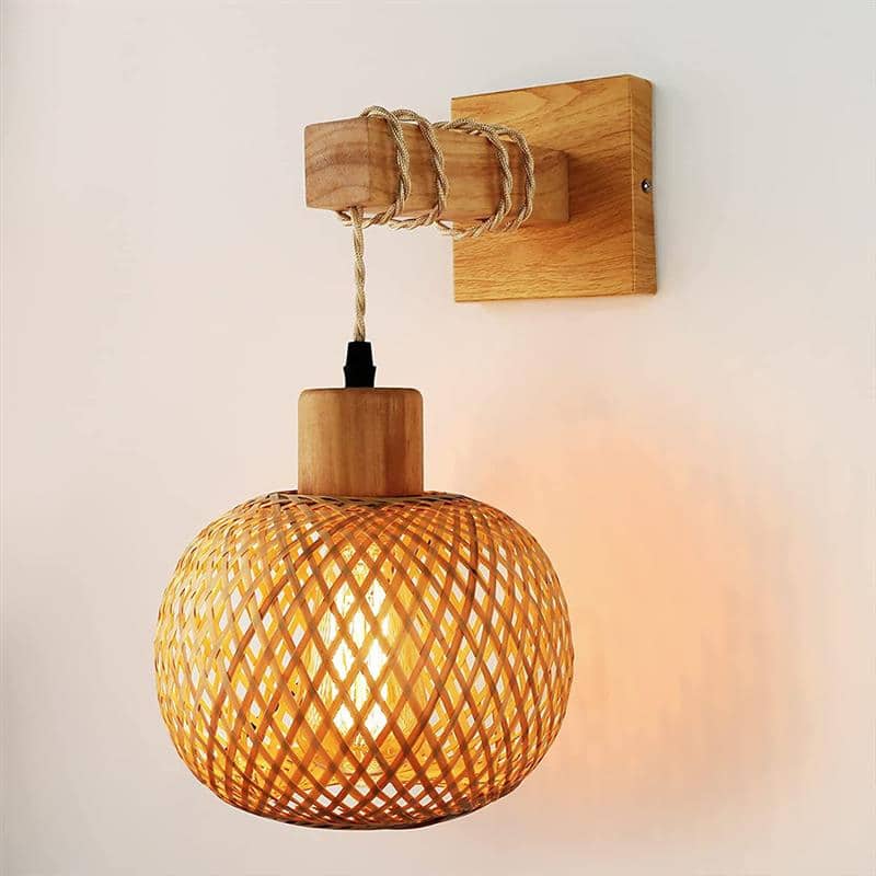 Applique Rotin de Style Rétro en Bois