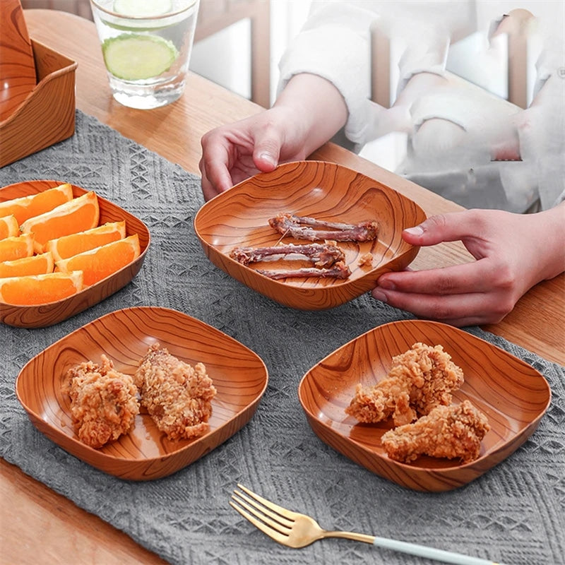 Assiette Bambou Carrée de Petite Taille