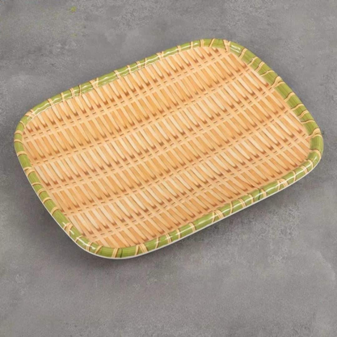 Assiette Bambou Rectangulaire et Tissée