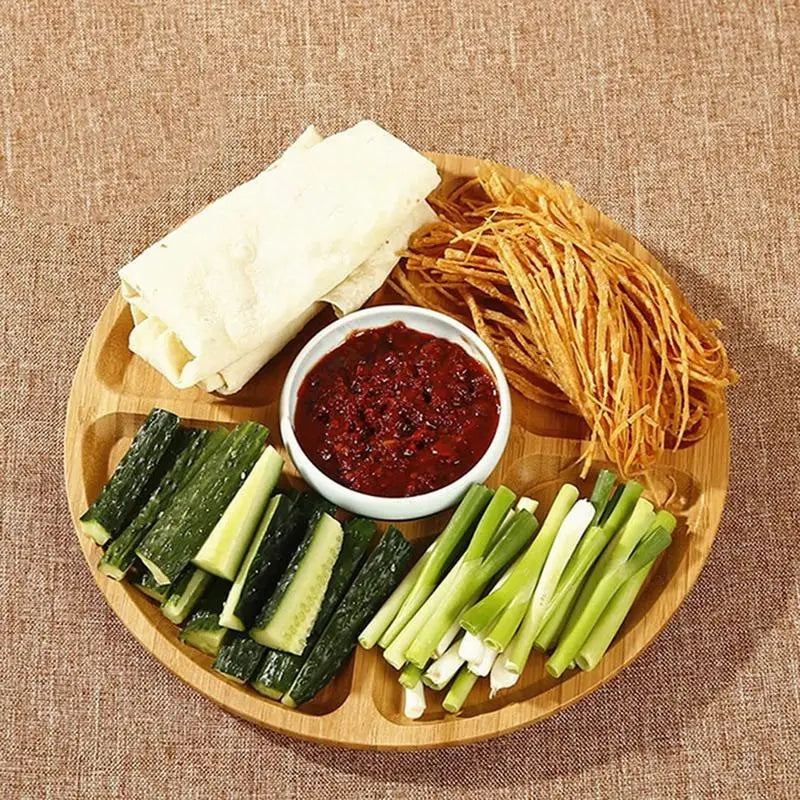 Assiette Bambou Ronde avec Compartiments
