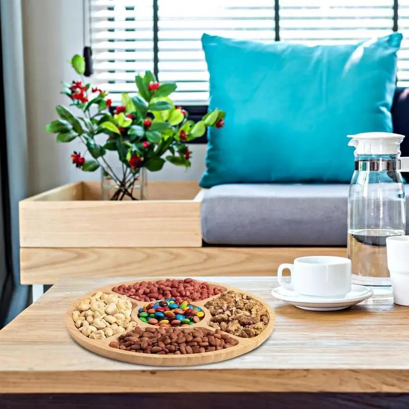 Assiette Bambou Ronde avec Compartiments