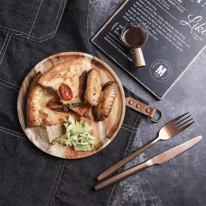Assiette Effet Bambou Simple et Ronde