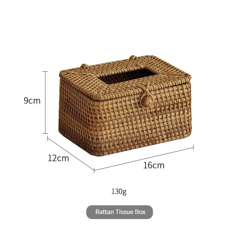 Boîte à mouchoirs en bambou tissée à la main pour la maison