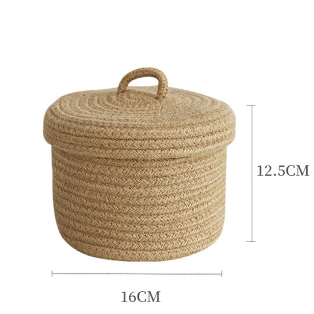 Boîte de rangement en rotin tissé de couleur naturelle