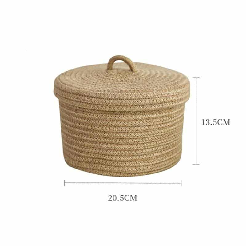 Boîte de rangement en rotin tissé de couleur naturelle