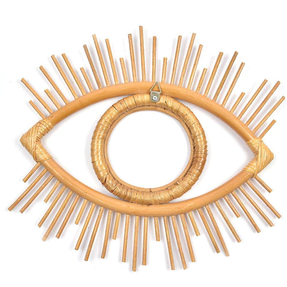 Cadre en rotin à motif oeil