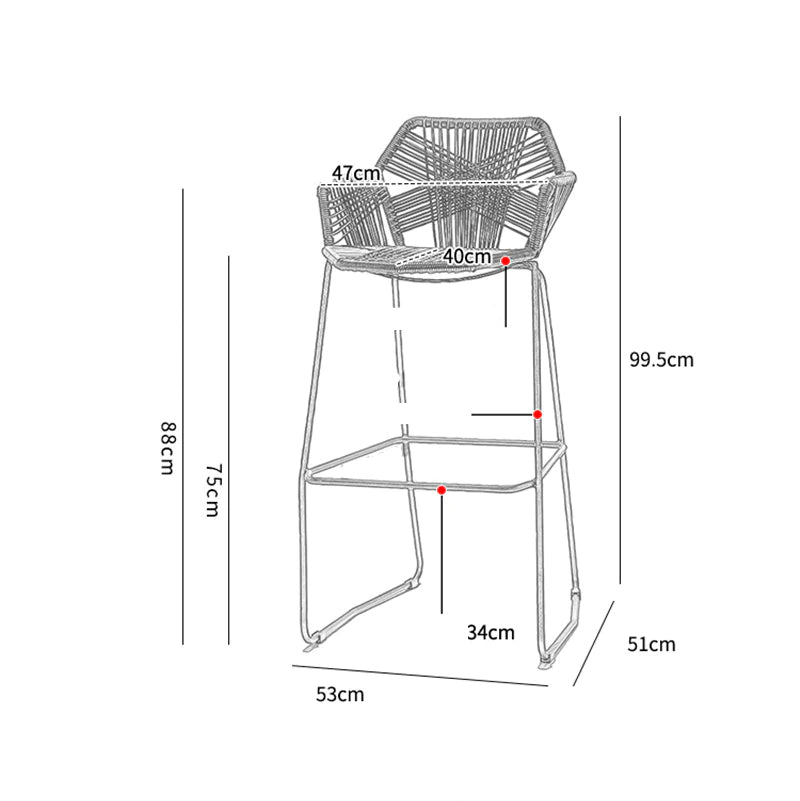 Chaise de bar en rotin synthétique