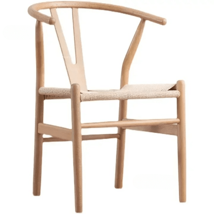 Chaise Effet Osier en Bois Massif Style Nordique
