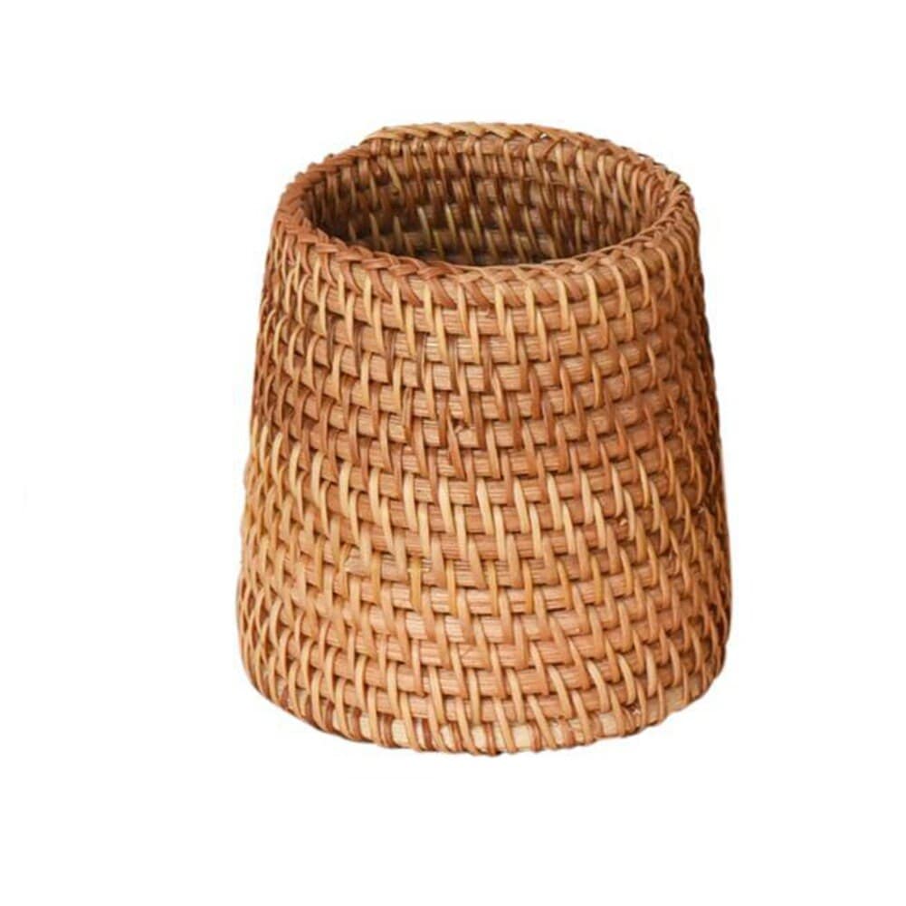 Corbeille de rangement ronde en rotin