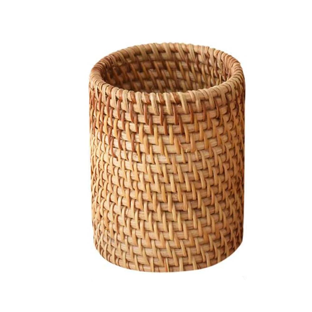 Corbeille de rangement ronde en rotin
