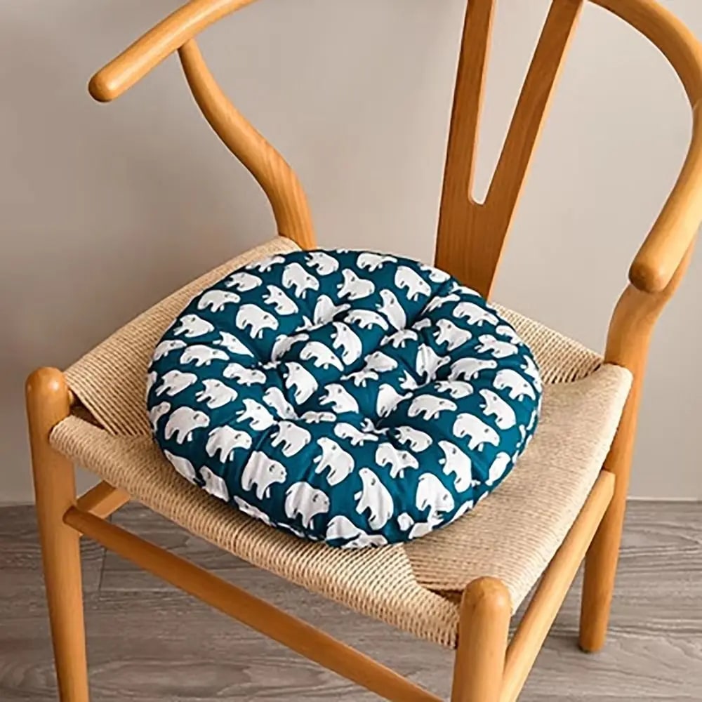 Coussin Chaise Rotin Rond avec Imprimés Ours Polaires