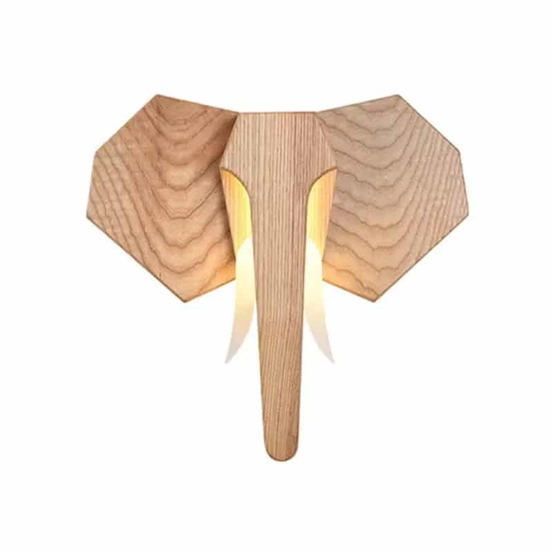 Décoration Murale Tête d’Éléphant en Bois