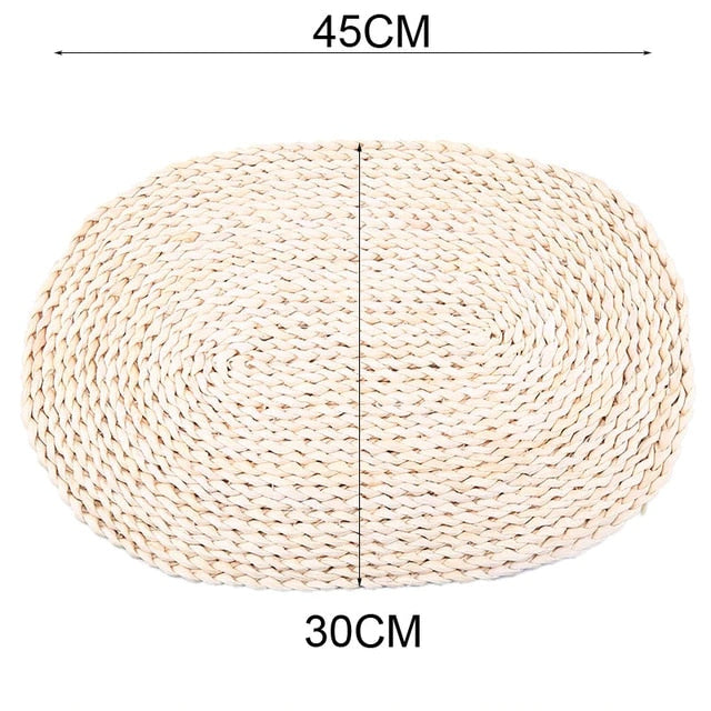 Dessous de plat ovale en rotin tissé