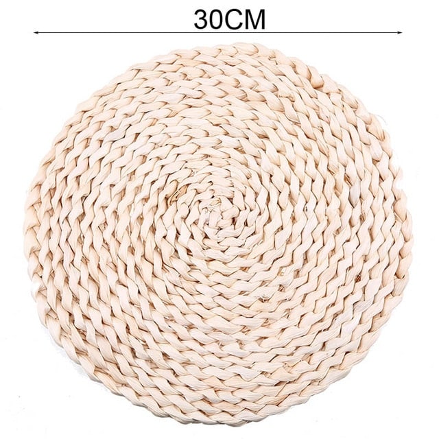 Dessous de plat rond en rotin tissé