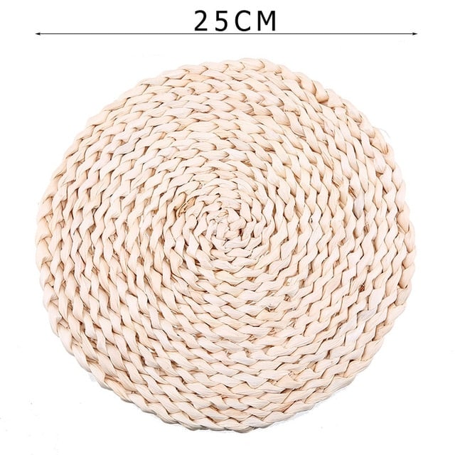 Dessous de plat rond en rotin tissé