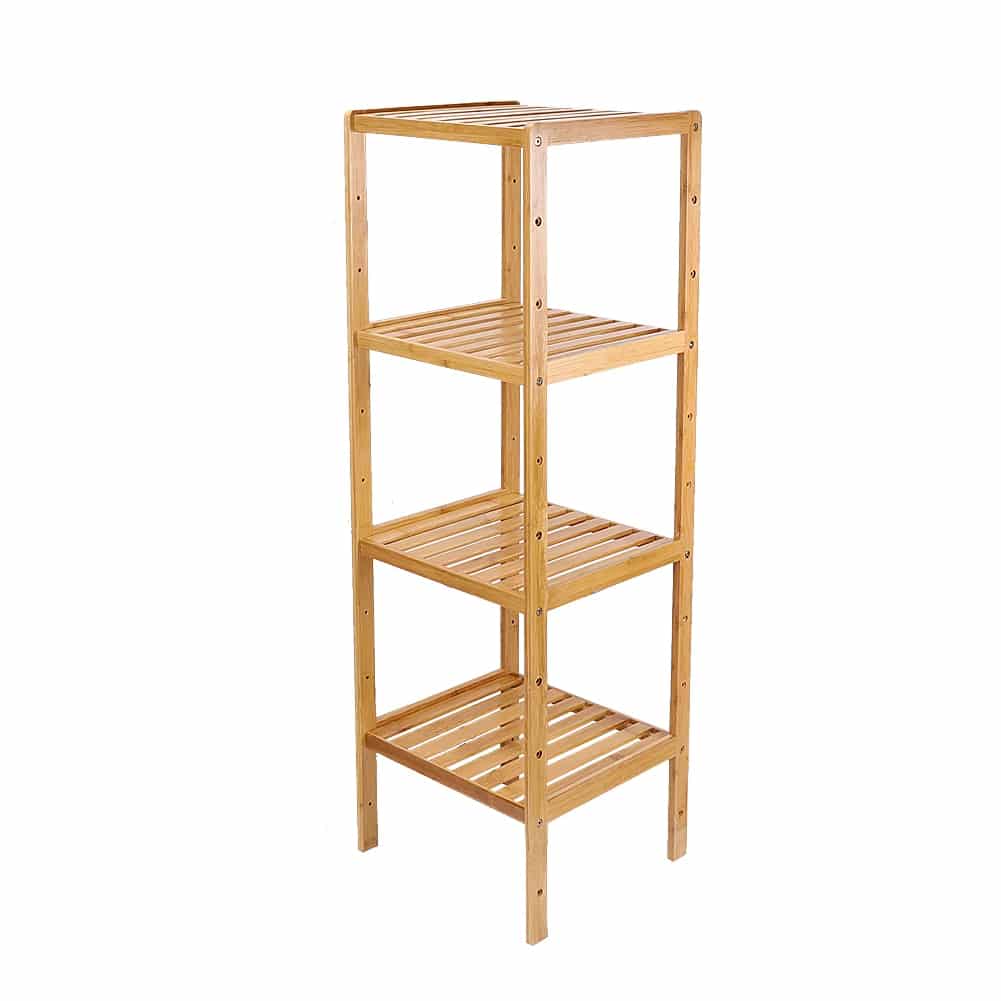 Étagère Bambou Multifonctionnelle à Quatre Niveaux