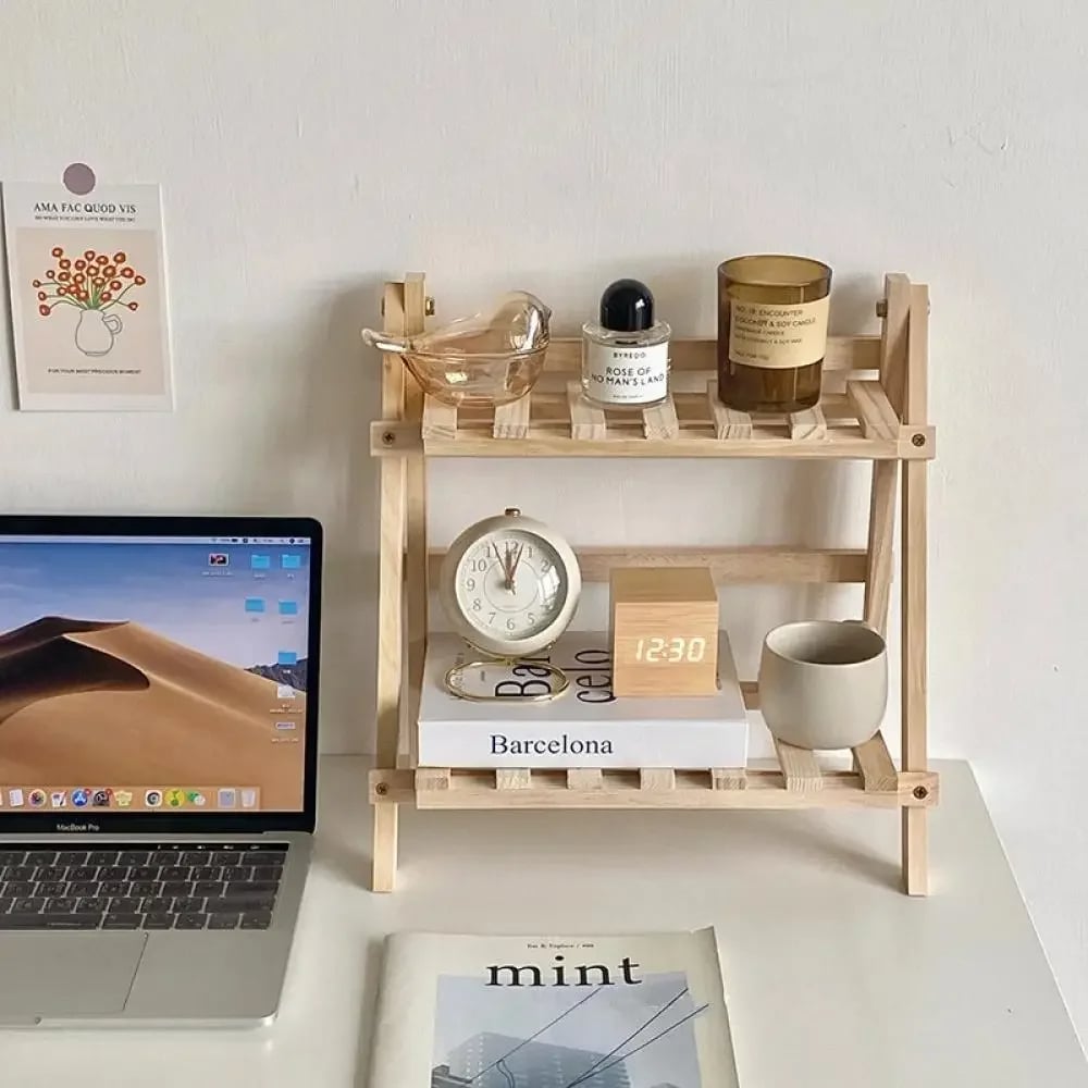 Étagère Bambou Pliable Style Minimaliste