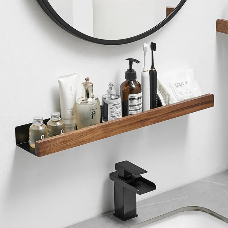 Étagère Bois Murale Flottante avec Aluminium