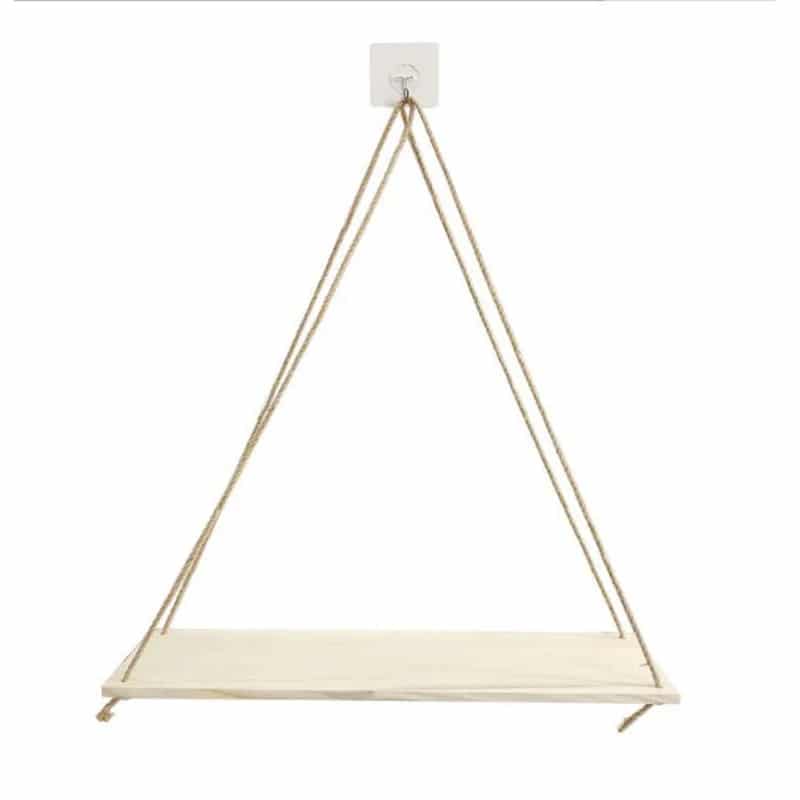 Étagère Bois Simple et Flottante avec Corde