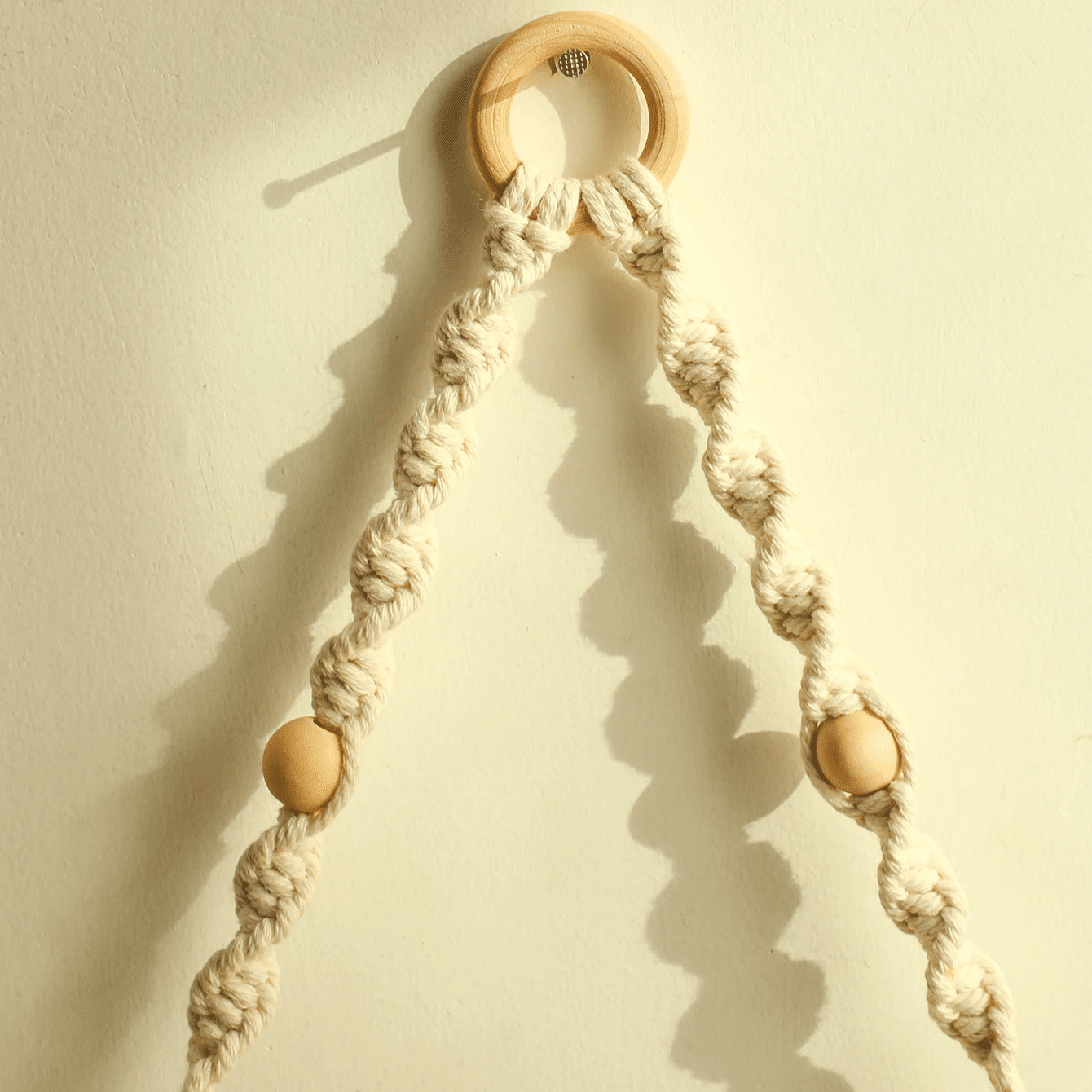 Étagère Bois à Suspendre de Style Bohème avec Macramé