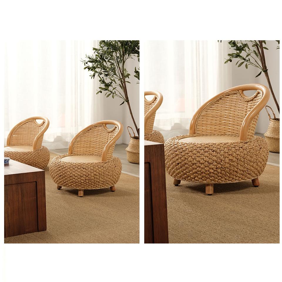Mini Fauteuil bas en rotin beige