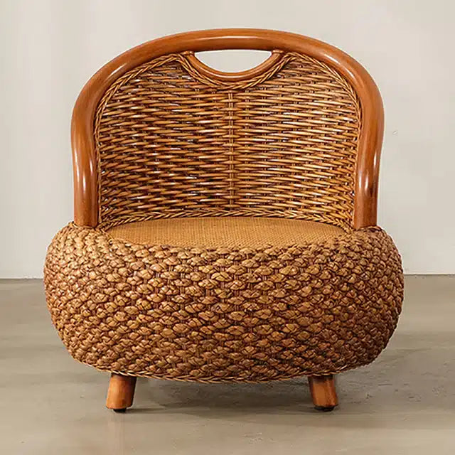 Mini Fauteuil bas en rotin marron