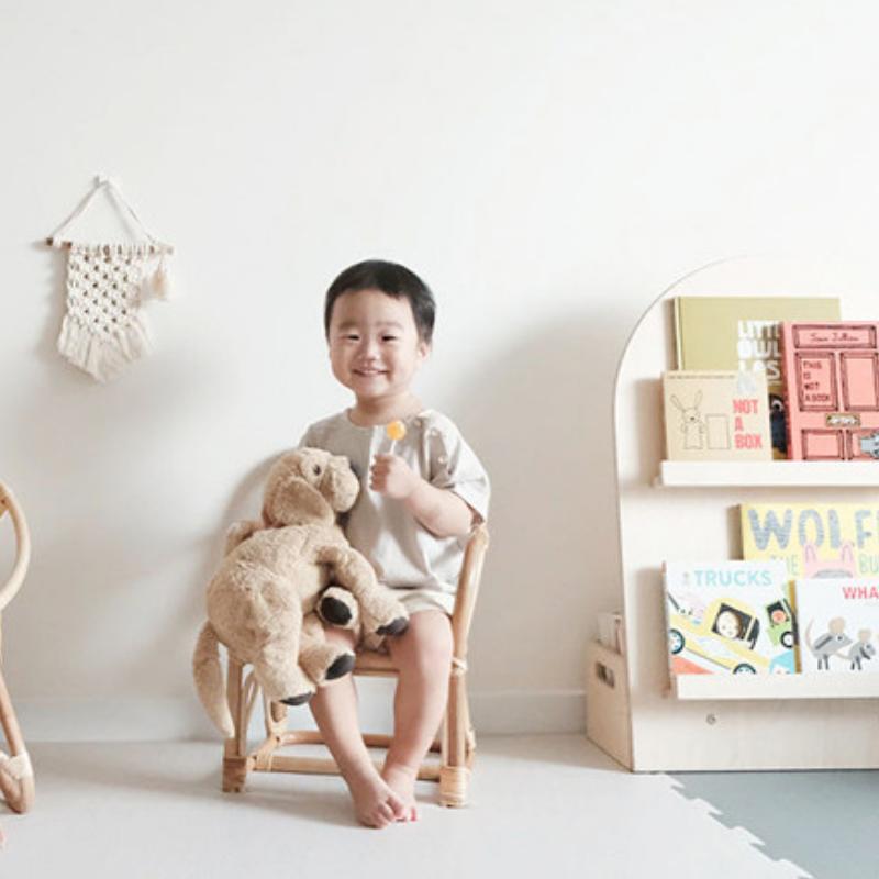 Mini Fauteuil carré en rotin pour enfants