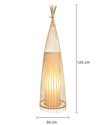 Lampadaire en rotin triangulaire