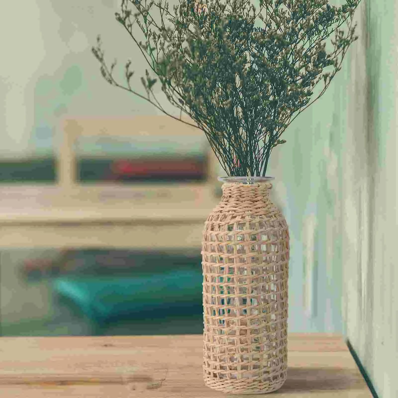 Grand Vase en Osier Artisanal et Décoratif