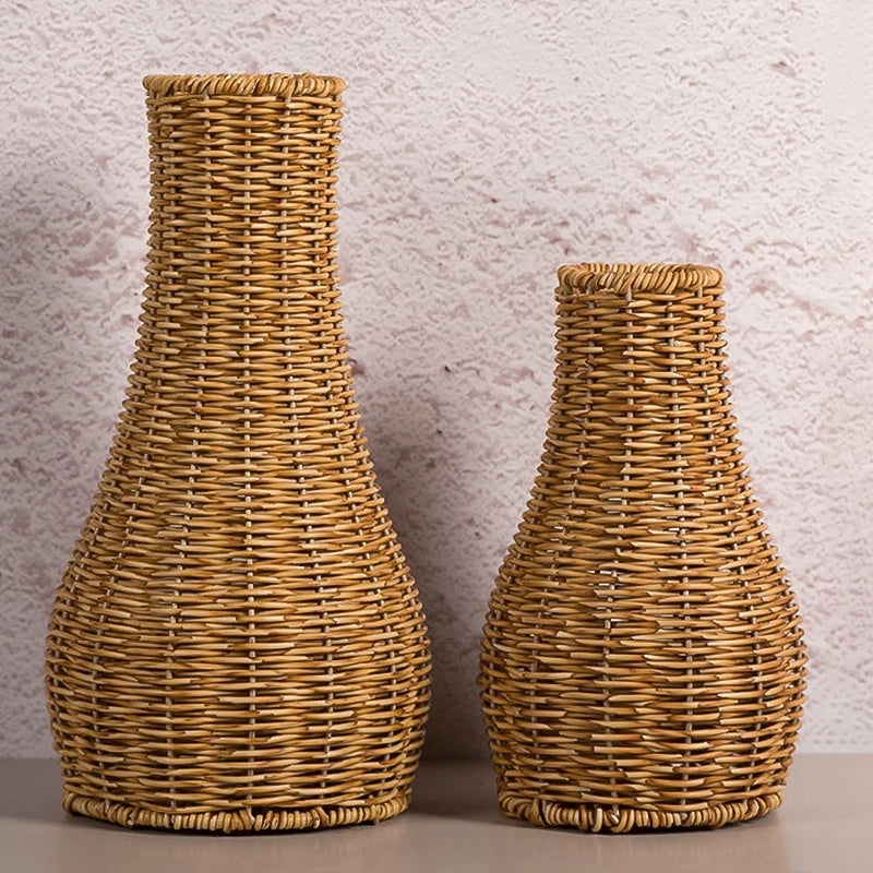 Grand Vase en Osier de Style Rustique