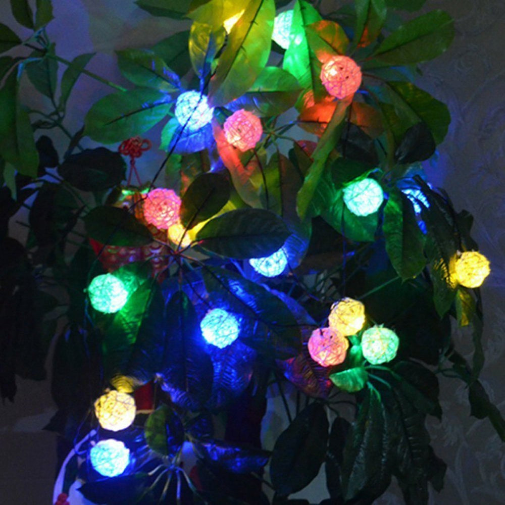 Guirlande de Noël lumineuse en rotin