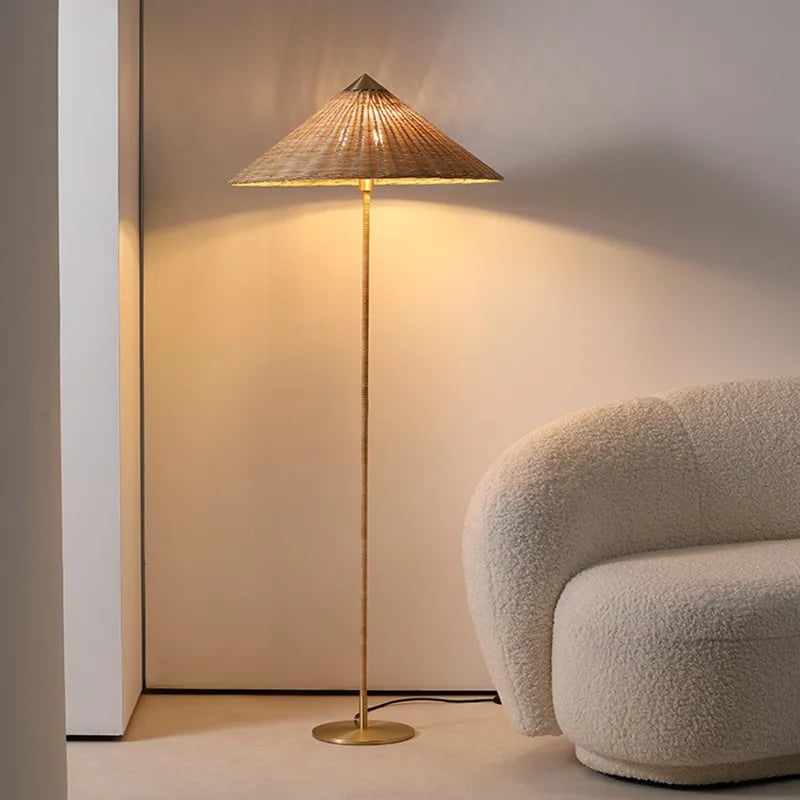 Lampadaire Effet Osier sur Pied et Minimaliste