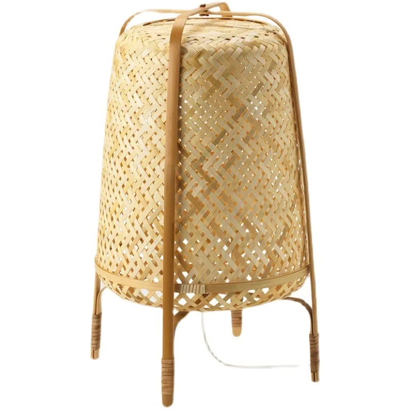 Lampadaire Osier à LED sur Pieds Style Japonais
