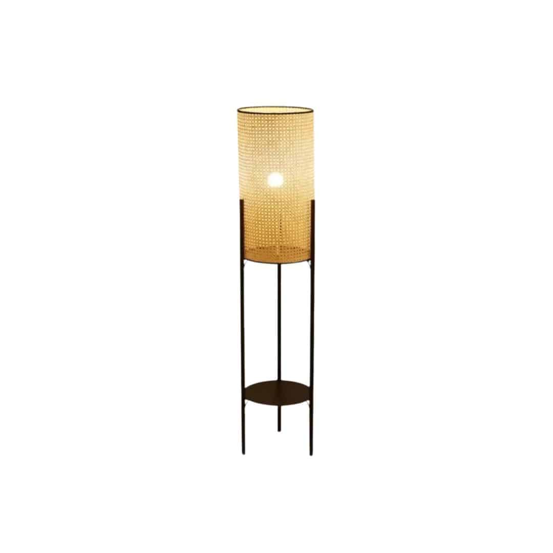 Lampadaire Rotin Vintage sur Trépied