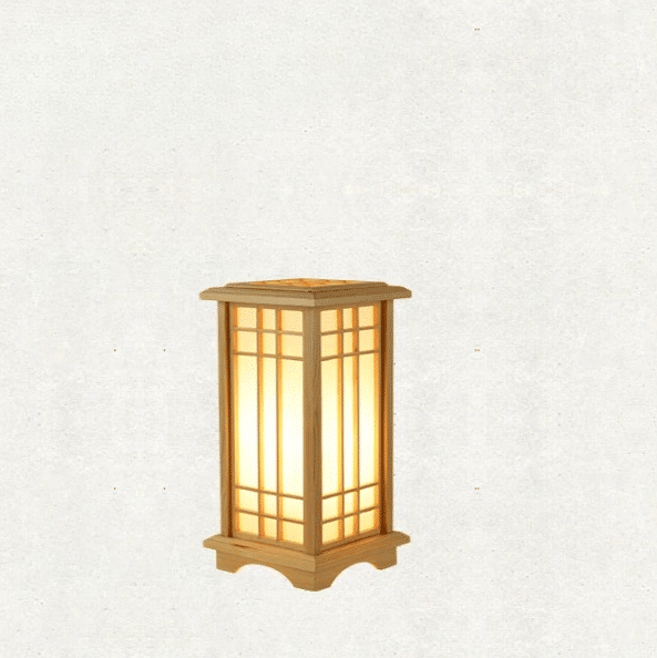 Lampe de Chevet Bois LED de Style Lanterne Japonaise
