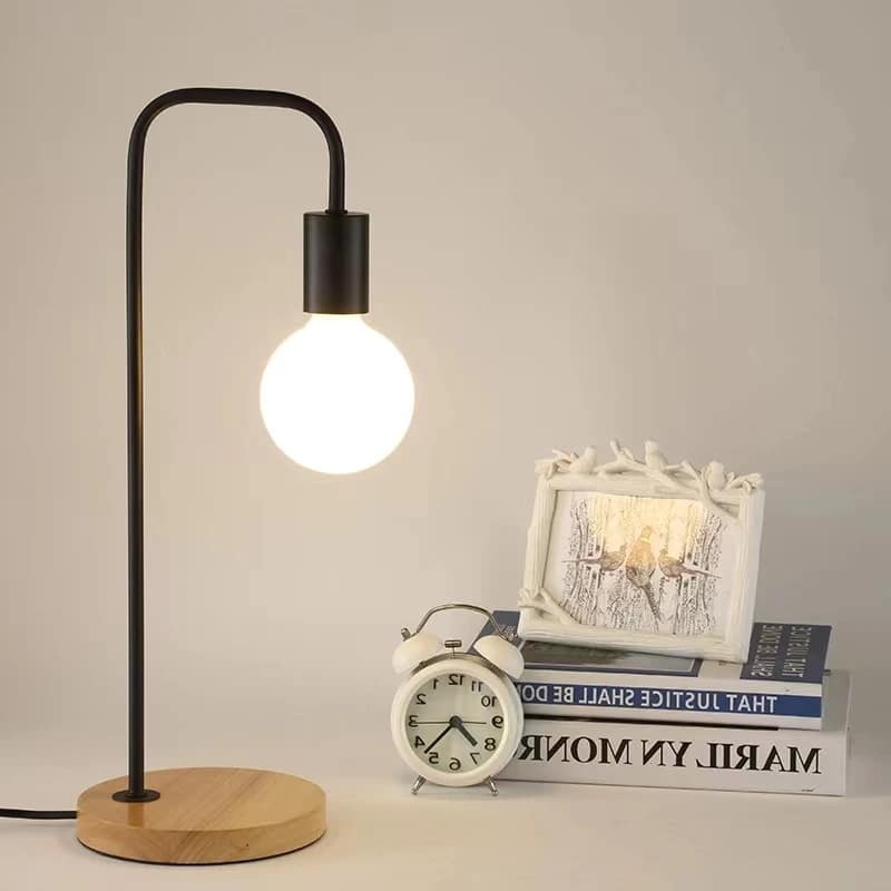 Lampe de Chevet Bois LED de Style Vintage