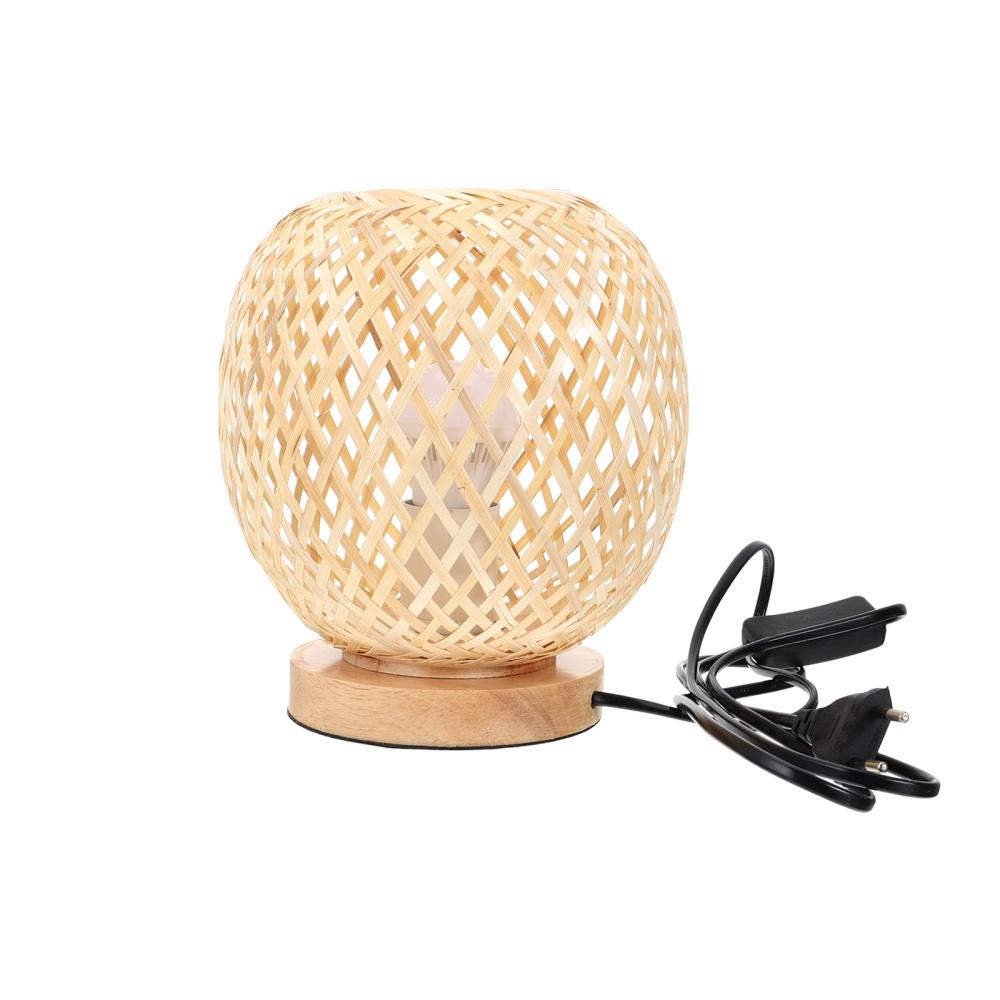 Lampe de chevet en rotin ronde