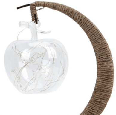 Lampe en rotin USB en forme de lune à ampoule pomme