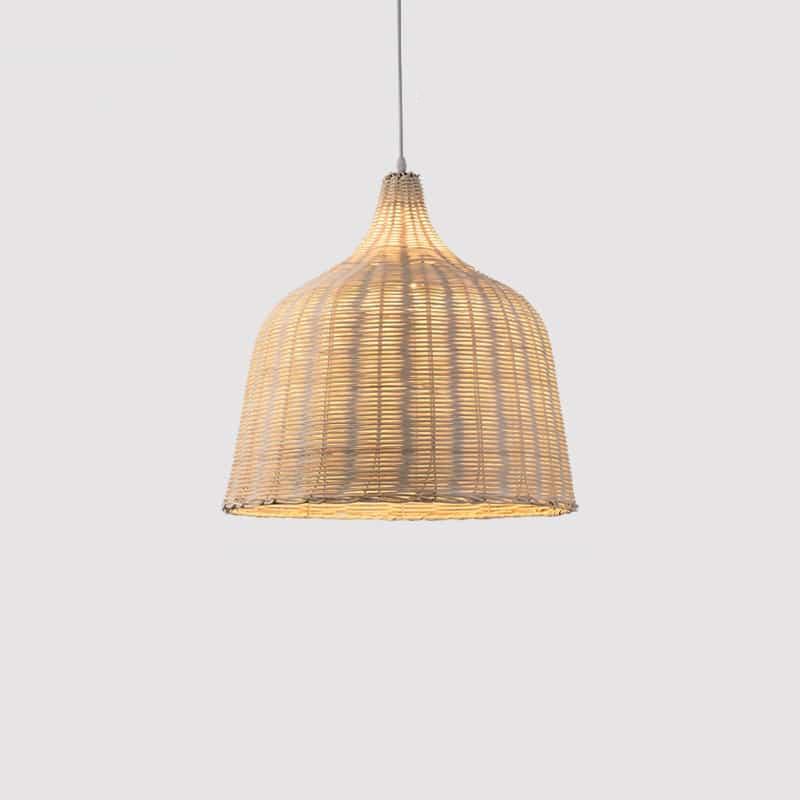 Lampe suspendue japonaise en rotin