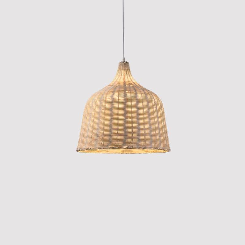 Lampe suspendue japonaise en rotin