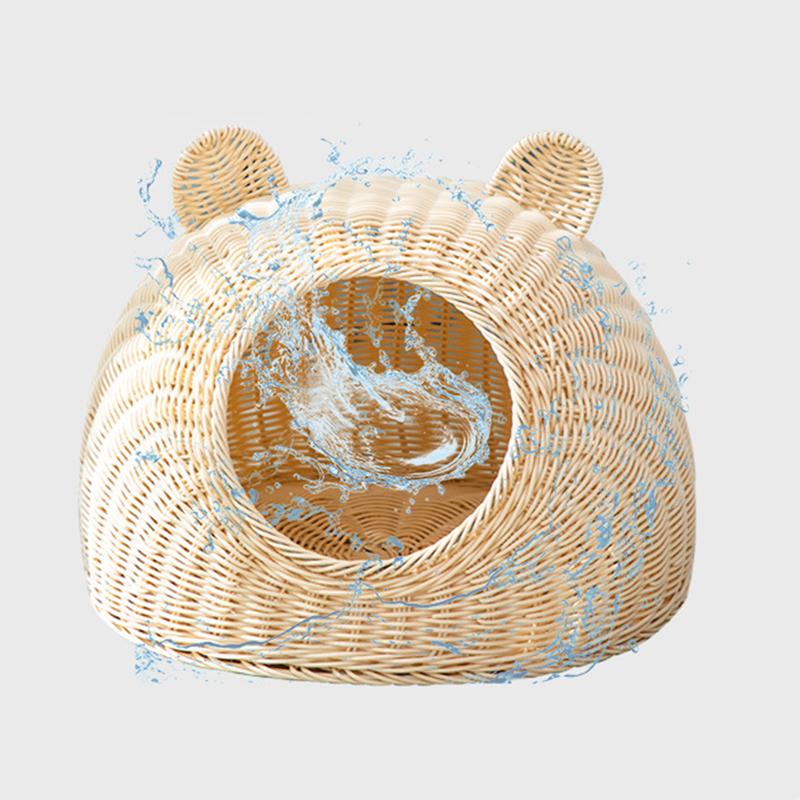 Lit pour chat imitation rotin