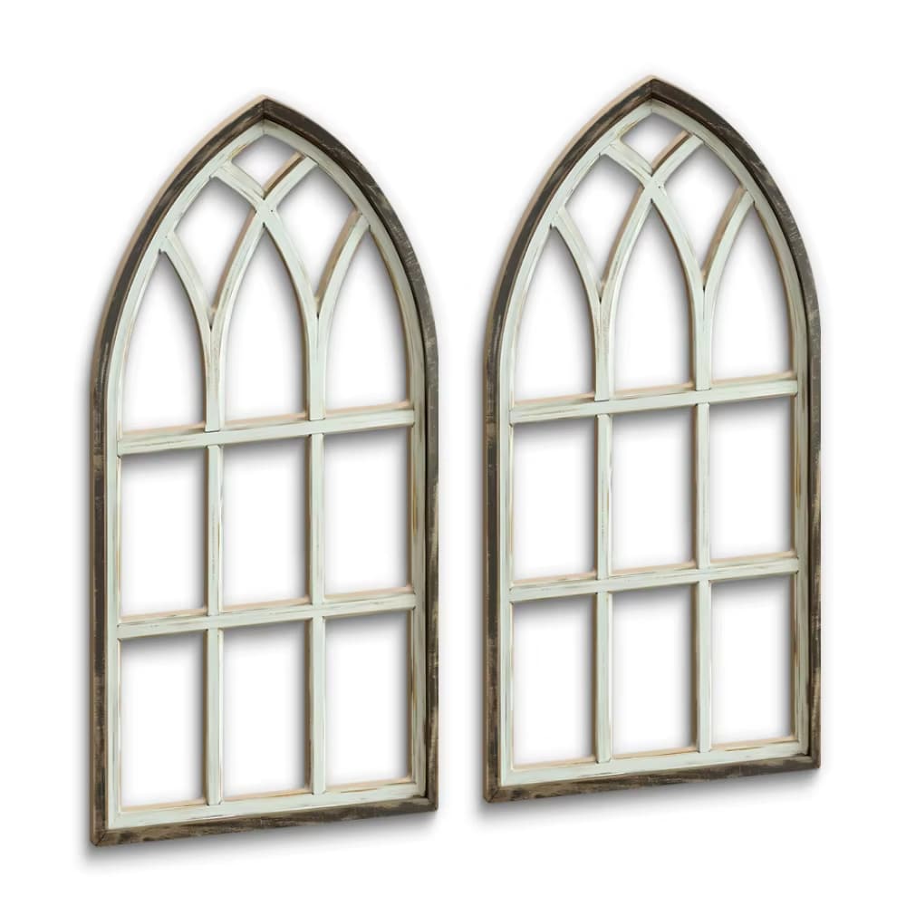 Lot de 2 Cadres de Fenêtres en Bois