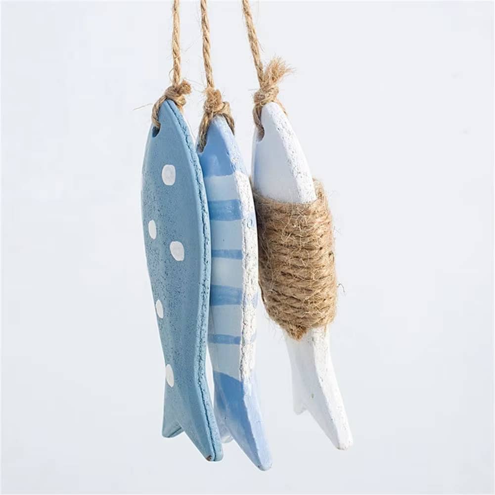 Lot de 3 Poissons Décoratifs en Bois