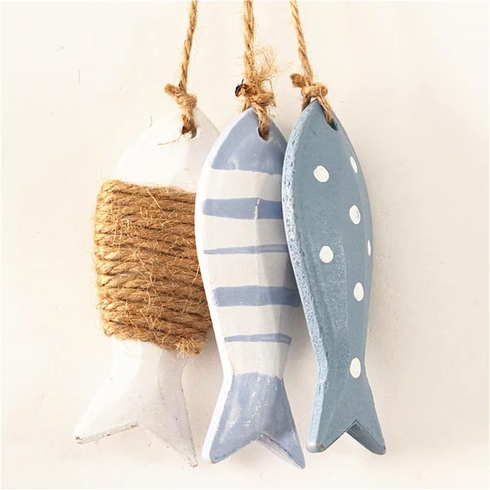 Lot de 3 Poissons Décoratifs en Bois