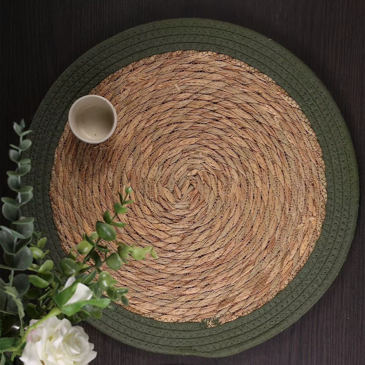 Lot de 4 Sets de Table Paille de Style Vintage
