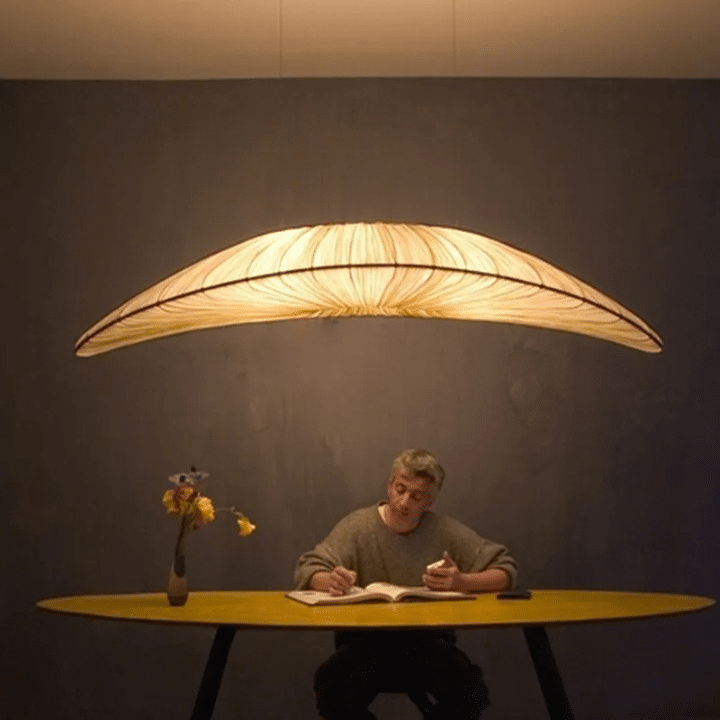 Luminaire Effet Paille Luxueux et Tricoté à la Main