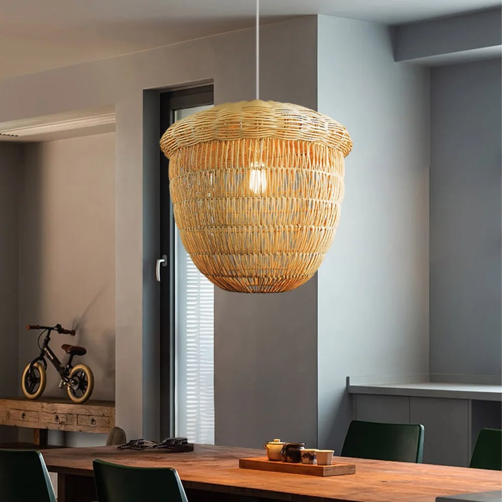 Lustre Bambou en Forme de Noisette